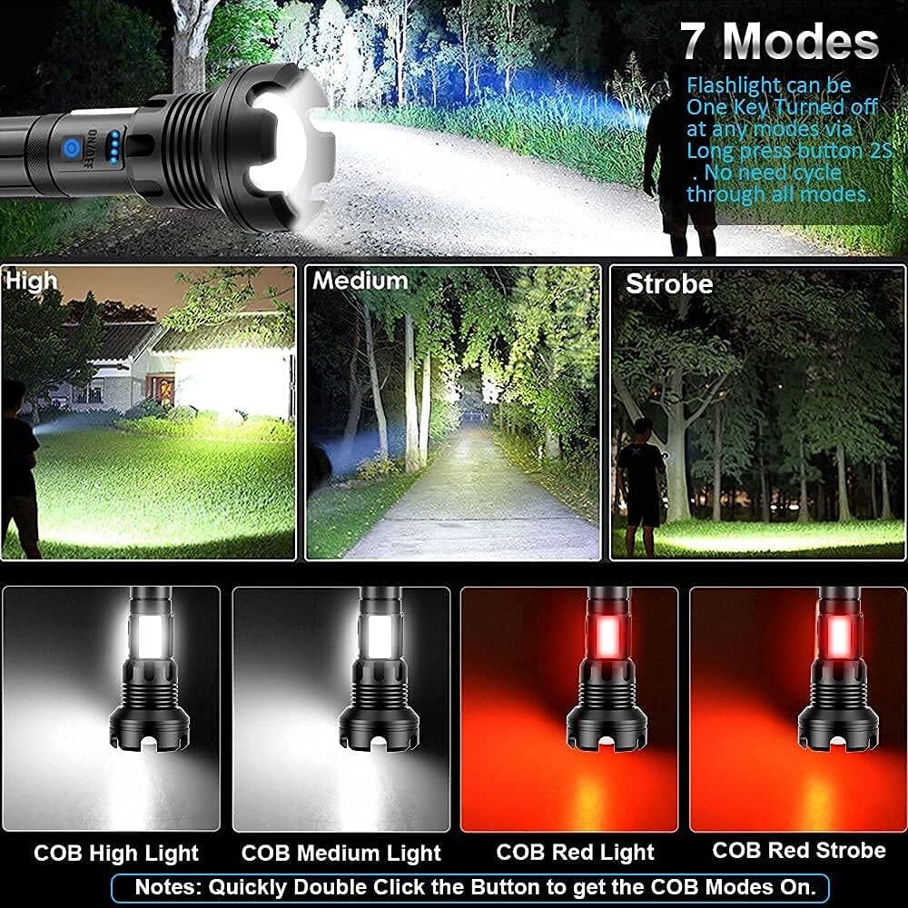 LuxeBeam Hochleistungs-Taschenlampe | Superhelle, langlebige und wiederaufladbare Taschenlampe für jede Situation