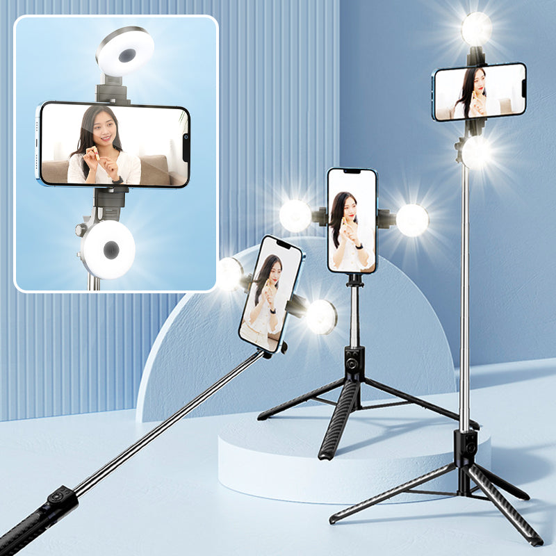 LuxuraSnap Elite Selfie Stick Stativ | Machen Sie atemberaubende Selfies mit integriertem LED-Fülllicht
