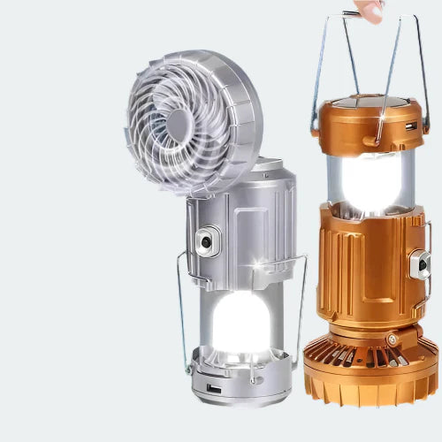 Elegante Licht | 6-in-1 LED Laterne – Tragbar - Ventilator - Wiederaufladbar