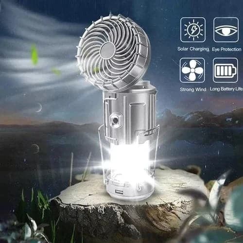 Elegante Licht | 6-in-1 LED Laterne – Tragbar - Ventilator - Wiederaufladbar