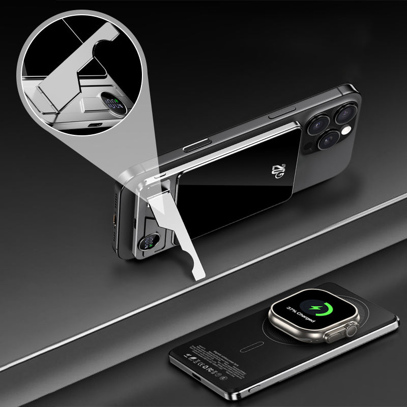 LuxuraTech Dual-Mode Magnetische Powerbank | Vielseitige Lade-Lösung mit integriertem Ständer für ultimativen Komfort