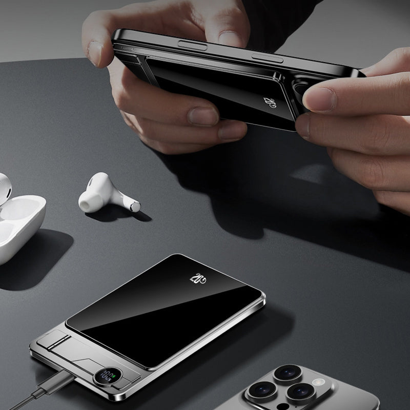 LuxuraTech Dual-Mode Magnetische Powerbank | Vielseitige Lade-Lösung mit integriertem Ständer für ultimativen Komfort