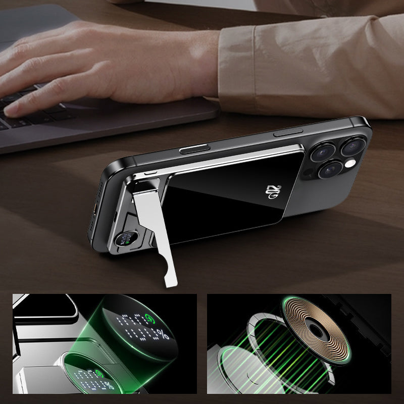 LuxuraTech Dual-Mode Magnetische Powerbank | Vielseitige Lade-Lösung mit integriertem Ständer für ultimativen Komfort