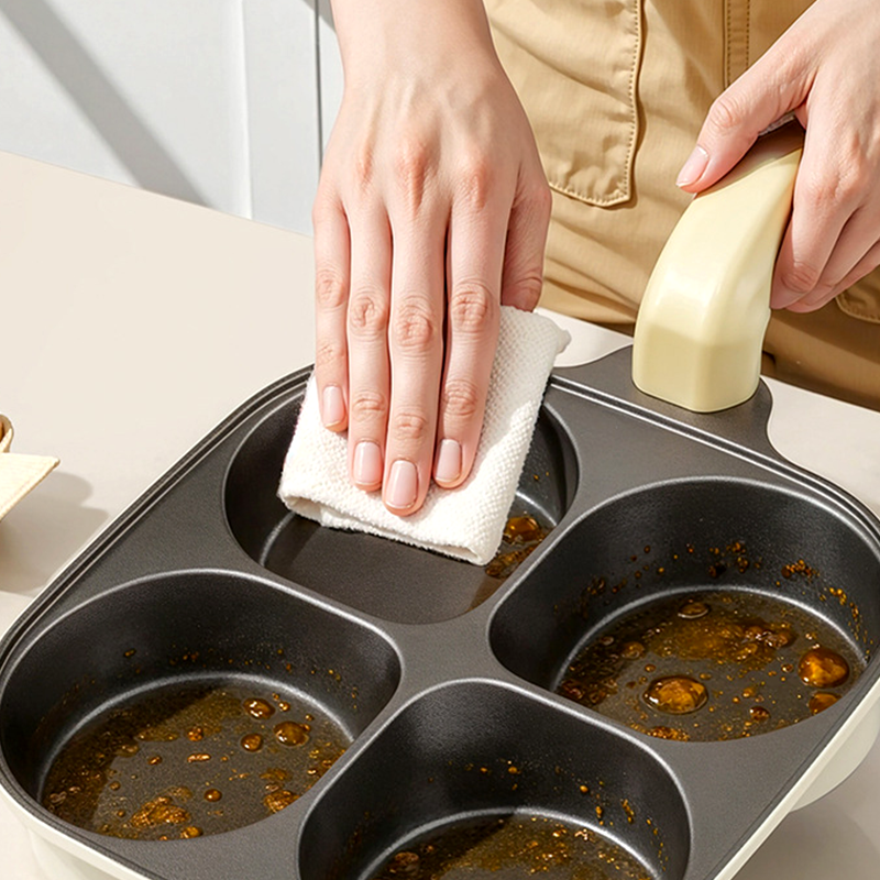 4-Tassen Omelettepfanne mit Antihaftbeschichtung – Vier Eier gleichzeitig braten