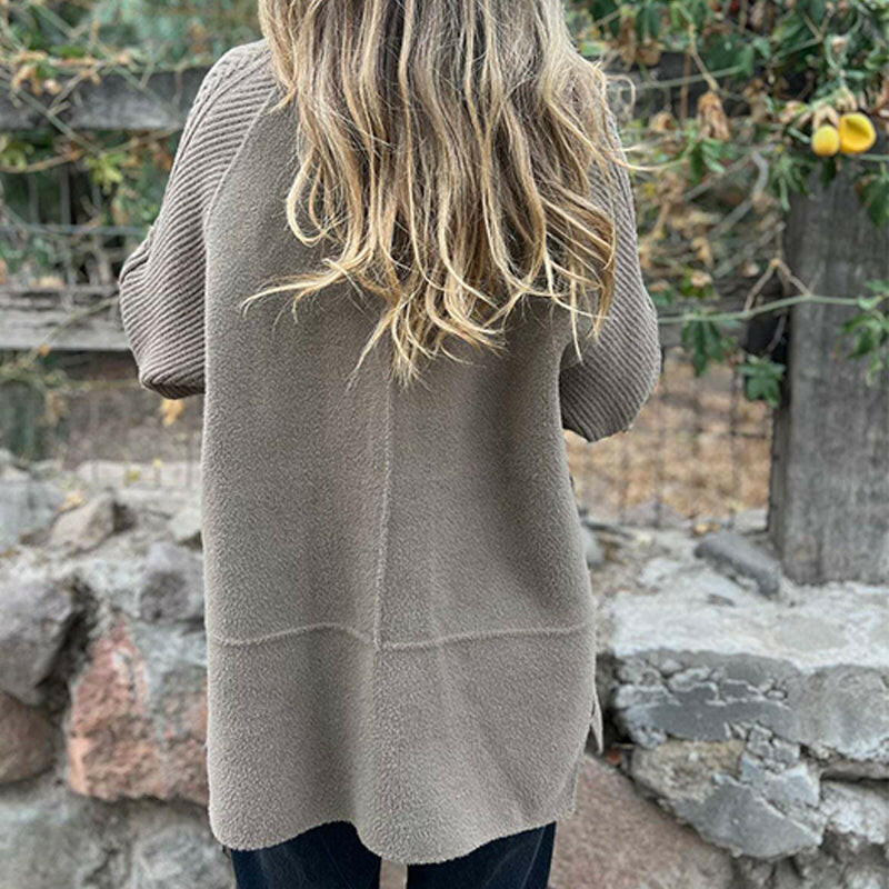ChillAura | Damen Stylische Mid-Lange Doppelknopf-Jacke mit Revers