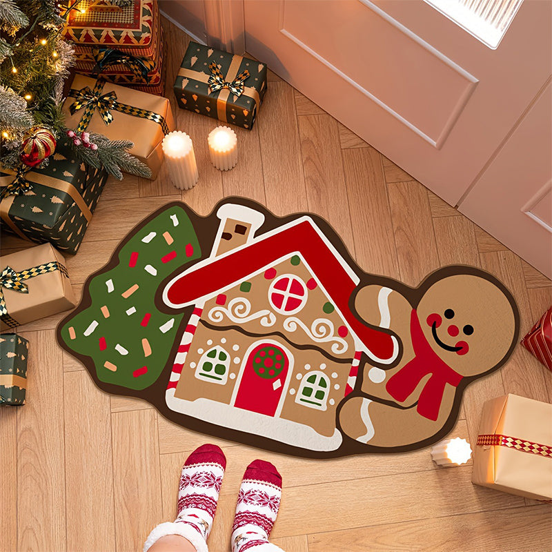 KerstGinger Türmatte Luxus – Absorbierende rutschfeste Weihnachtsfußmatte
