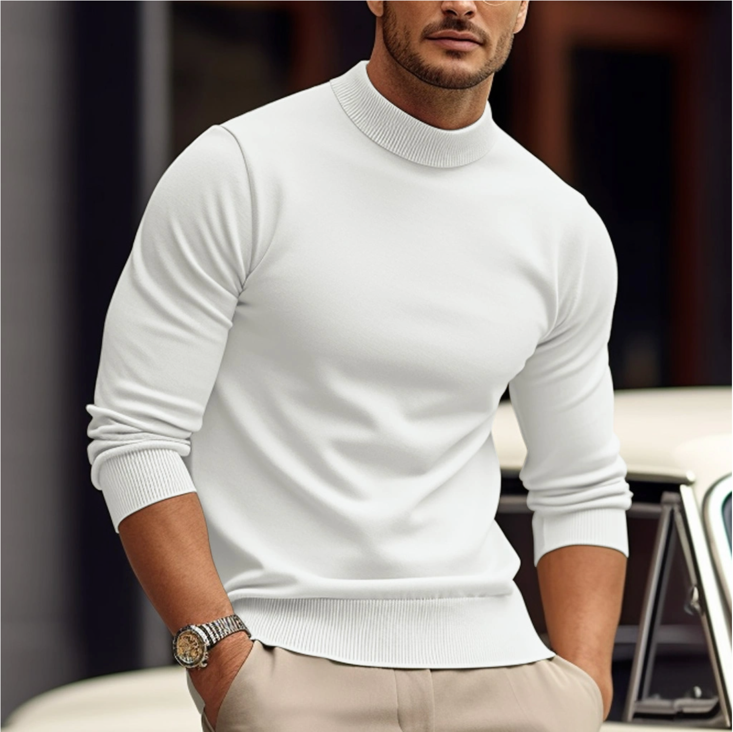 Eleganter Pullover für Herren - Lange Ärmel - Komfort und Stil