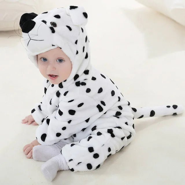 Strampler für Babys | Baby Fleece Overall | Tier Onesie | Wolklin