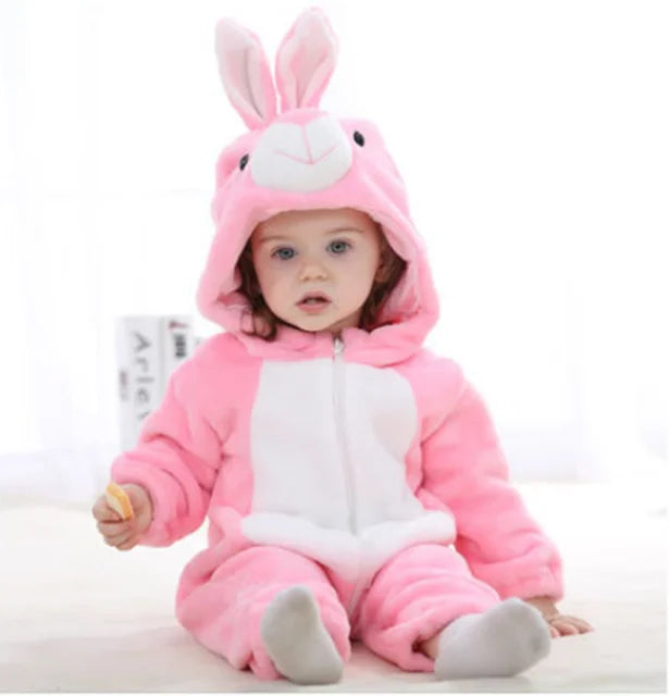 Strampler für Babys | Baby Fleece Overall | Tier Onesie | Wolklin