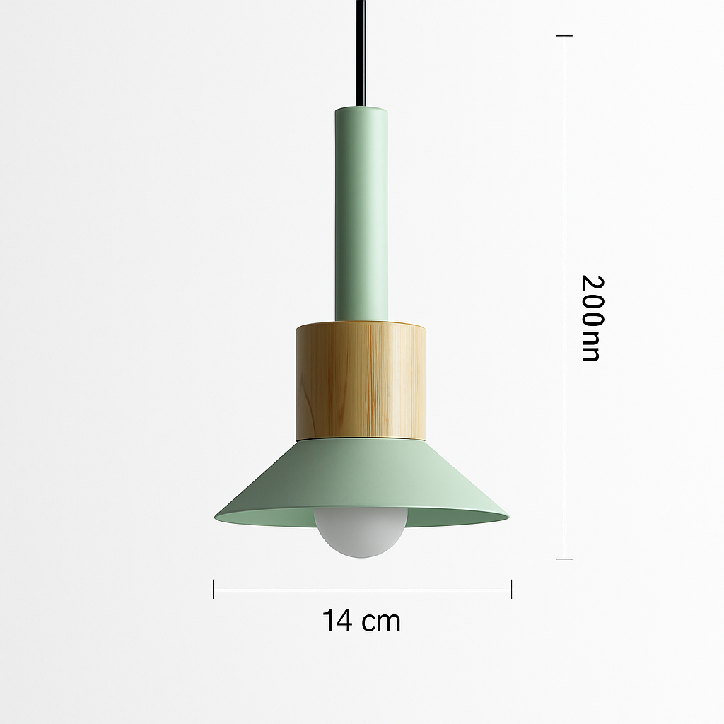Design-Hängelampe aus Holz und Metall in verschiedenen Formen Fenster