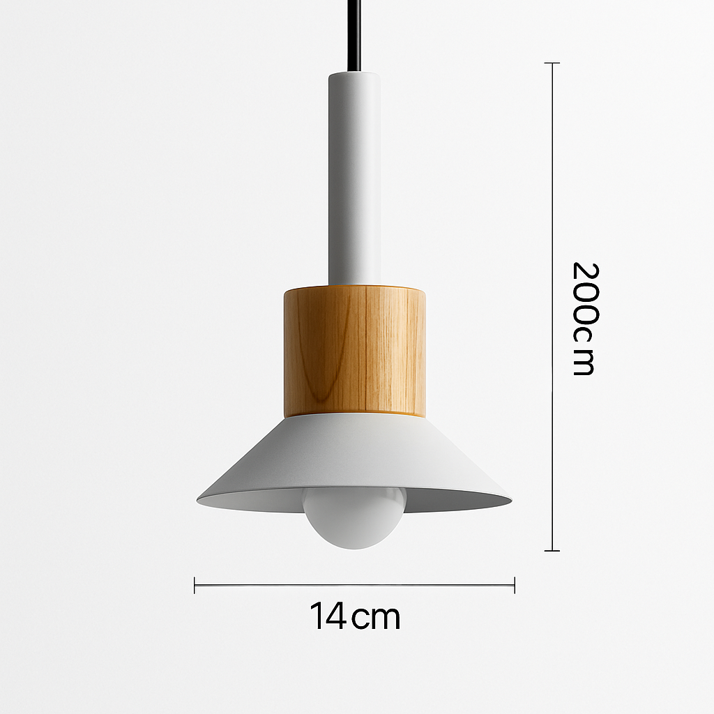 Design-Hängelampe aus Holz und Metall in verschiedenen Formen Fenster