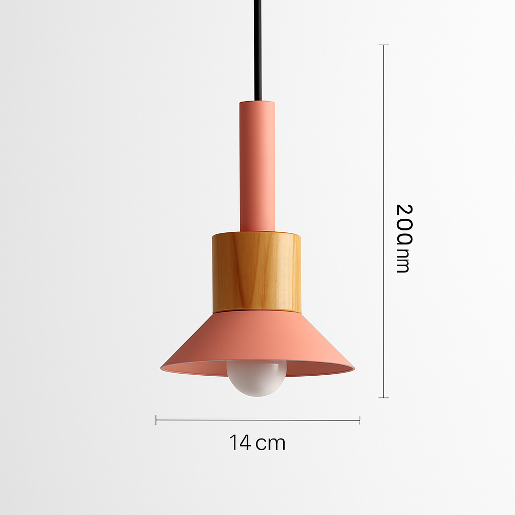 Design-Hängelampe aus Holz und Metall in verschiedenen Formen Fenster