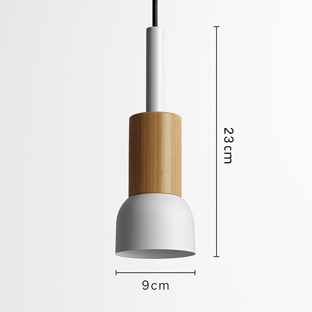 Design-Hängelampe aus Holz und Metall in verschiedenen Formen Fenster
