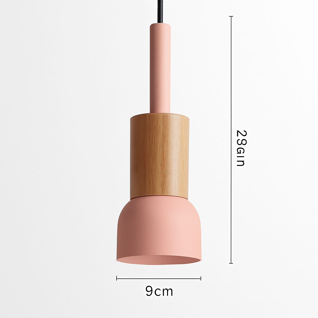 Design-Hängelampe aus Holz und Metall in verschiedenen Formen Fenster