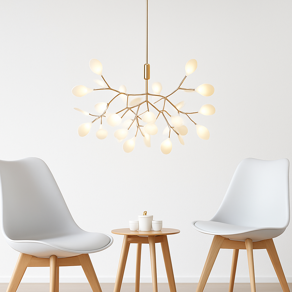 Moderne LED-Hängelampe Baum in Kupfer oder Schwarz für Zuhause