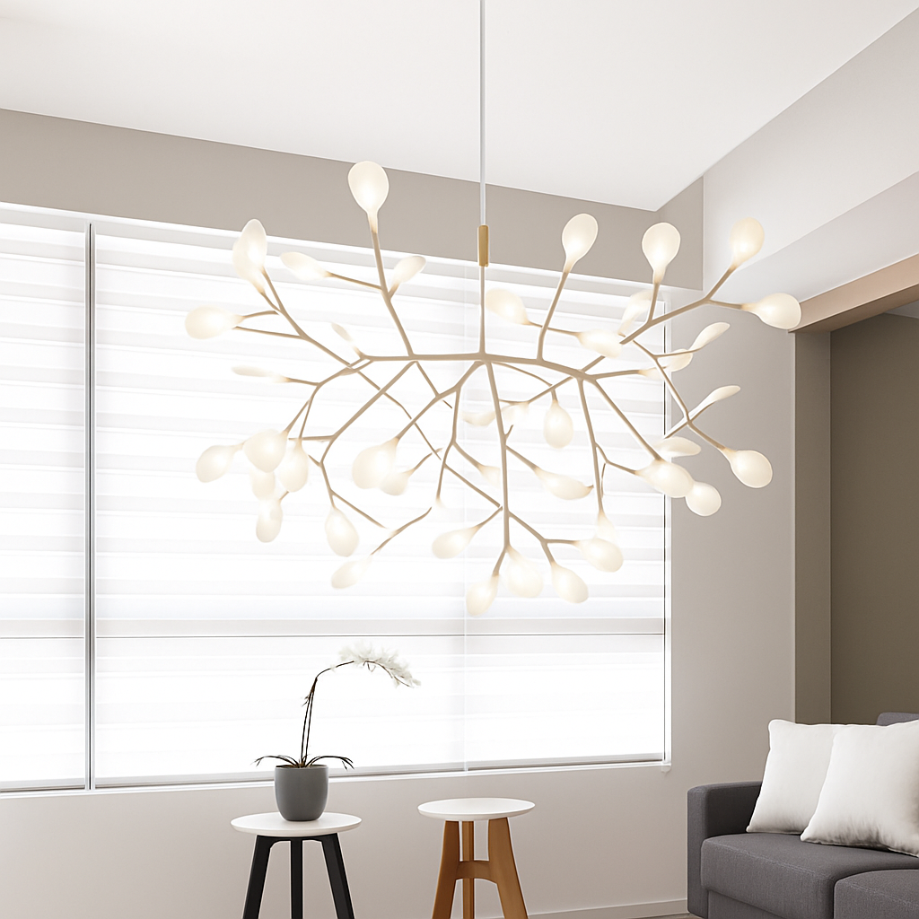 Moderne LED-Hängelampe Baum in Kupfer oder Schwarz für Zuhause