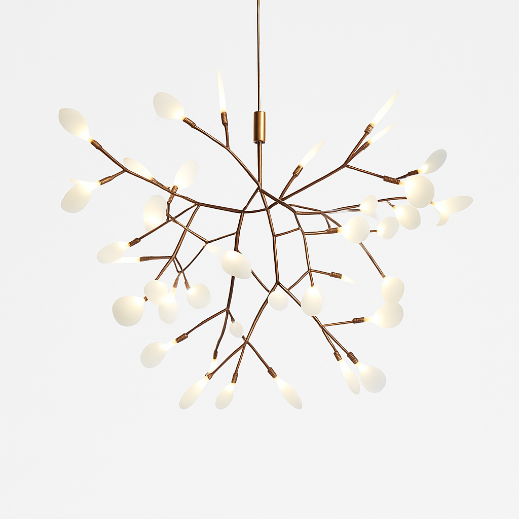 Moderne LED-Hängelampe Baum in Kupfer oder Schwarz für Zuhause