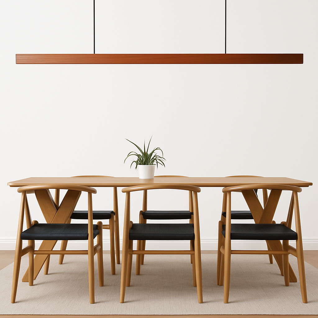 Moderne LED Holz Pendelleuchte Hang