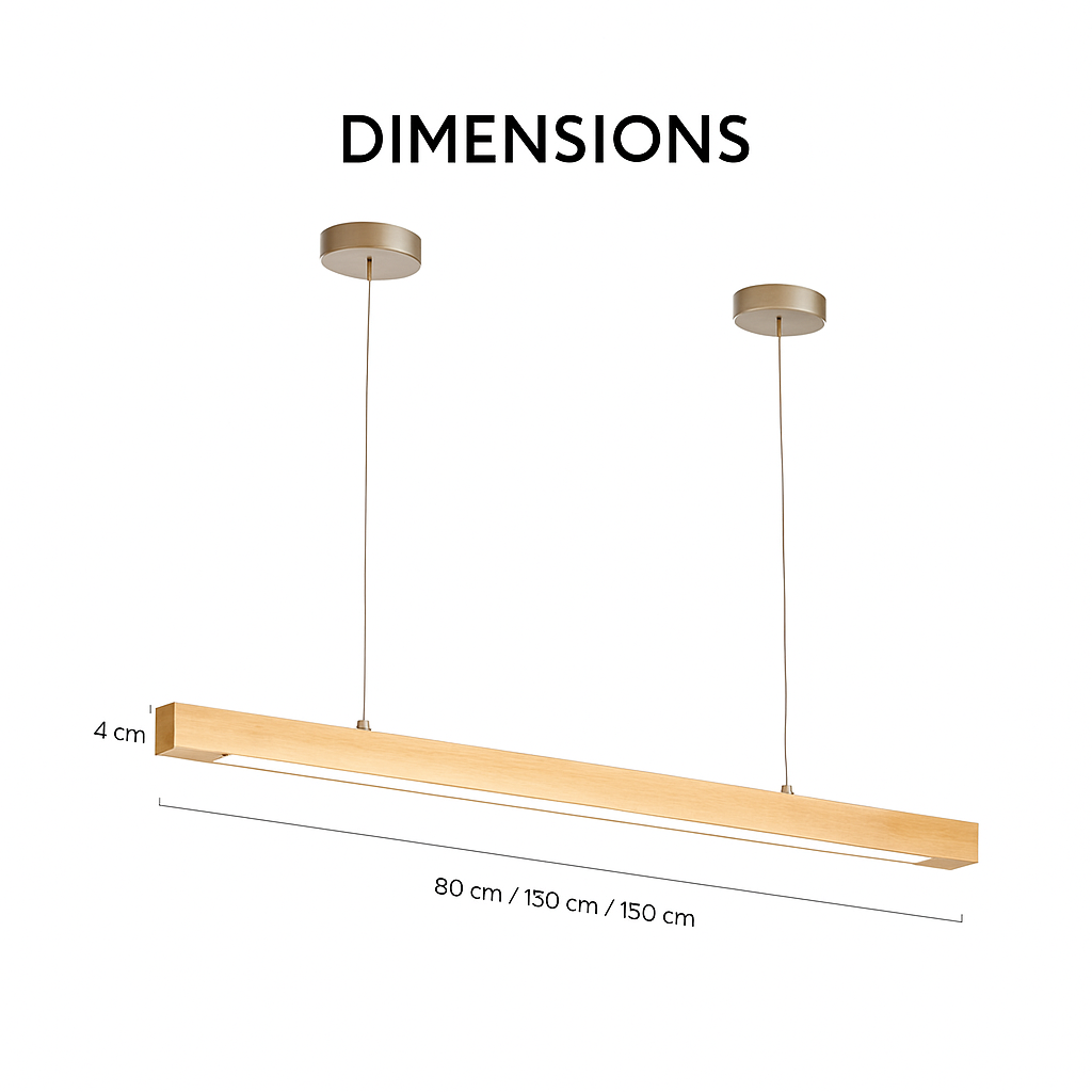 Moderne LED Holz Pendelleuchte Hang