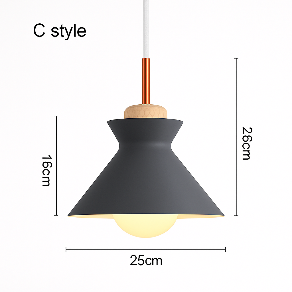 Farbige Metallpendelleuchten in verschiedenen Formen Nordic