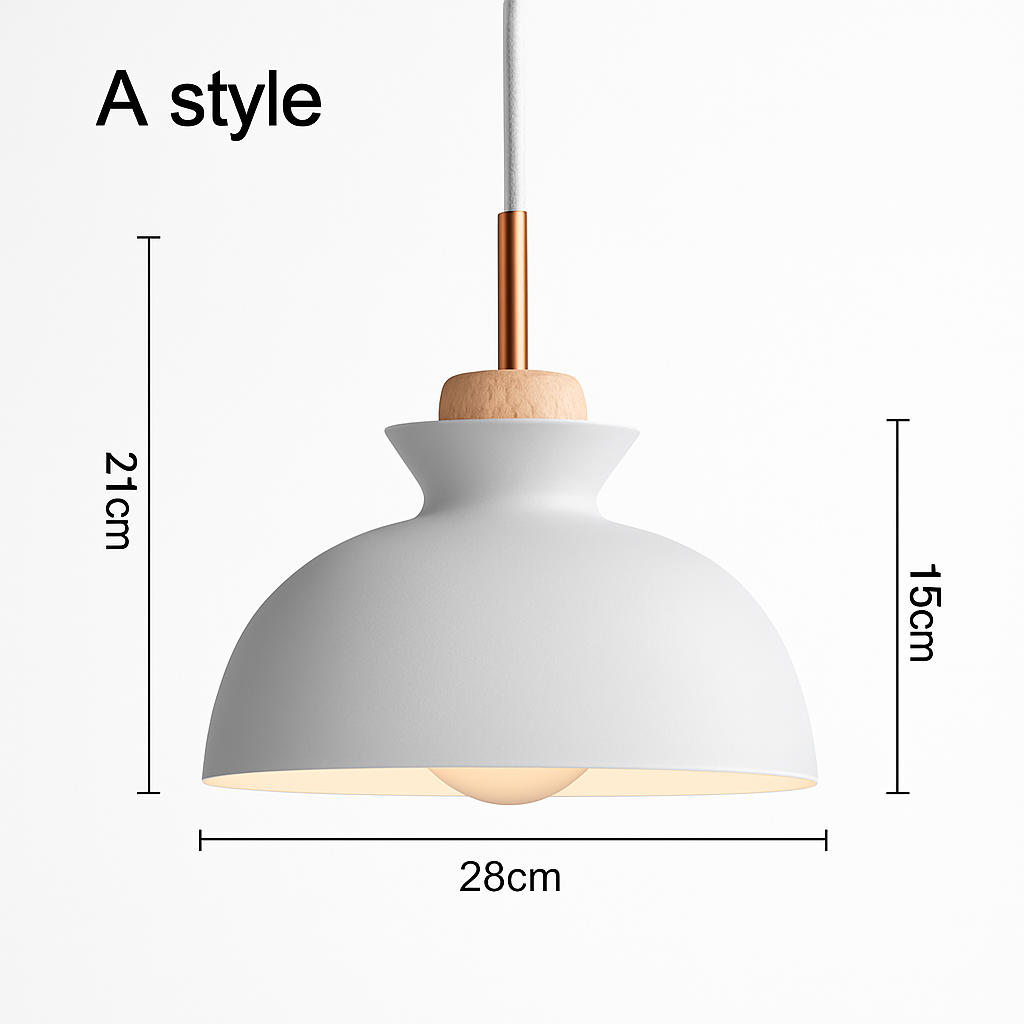 Farbige Metallpendelleuchten in verschiedenen Formen Nordic