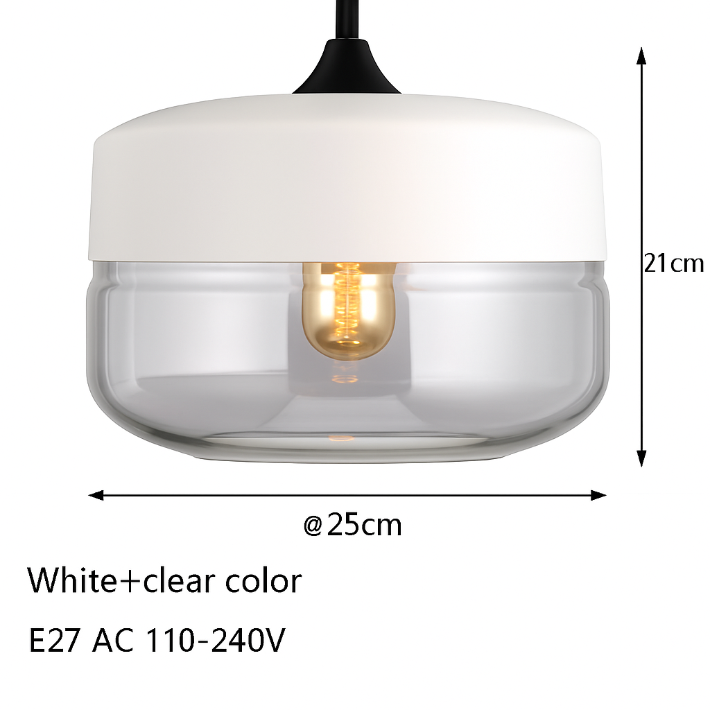 Moderne Pendelleuchte aus Glas und Metall Loft