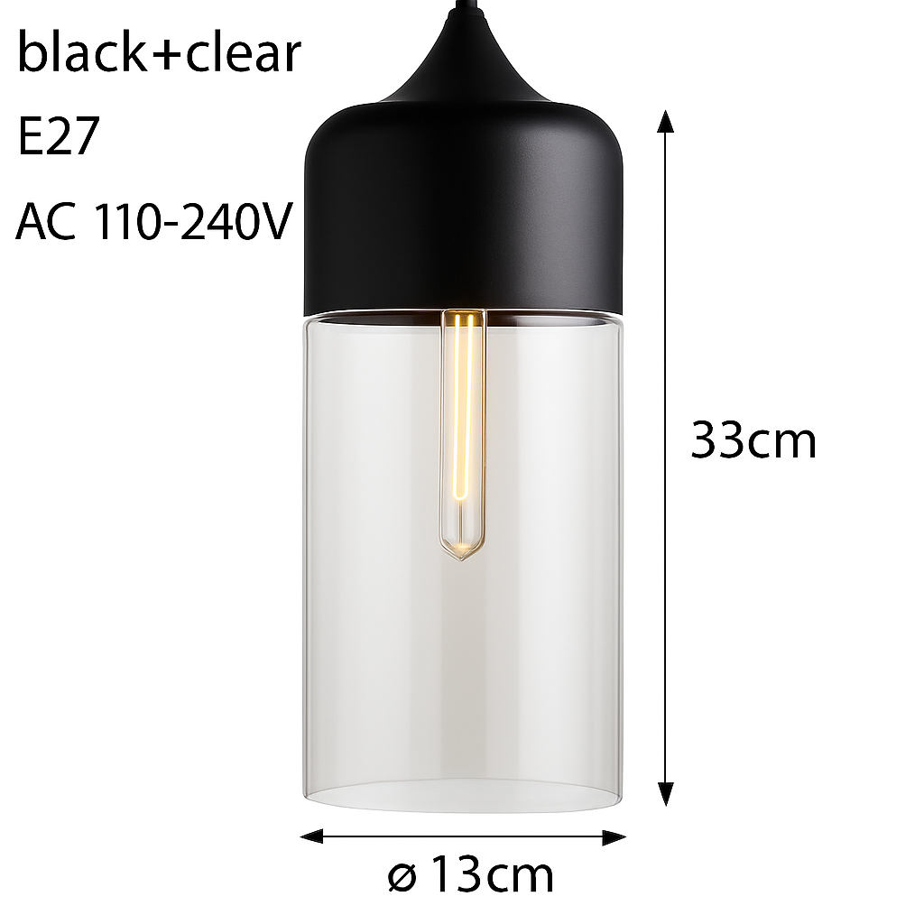 Moderne Pendelleuchte aus Glas und Metall Loft