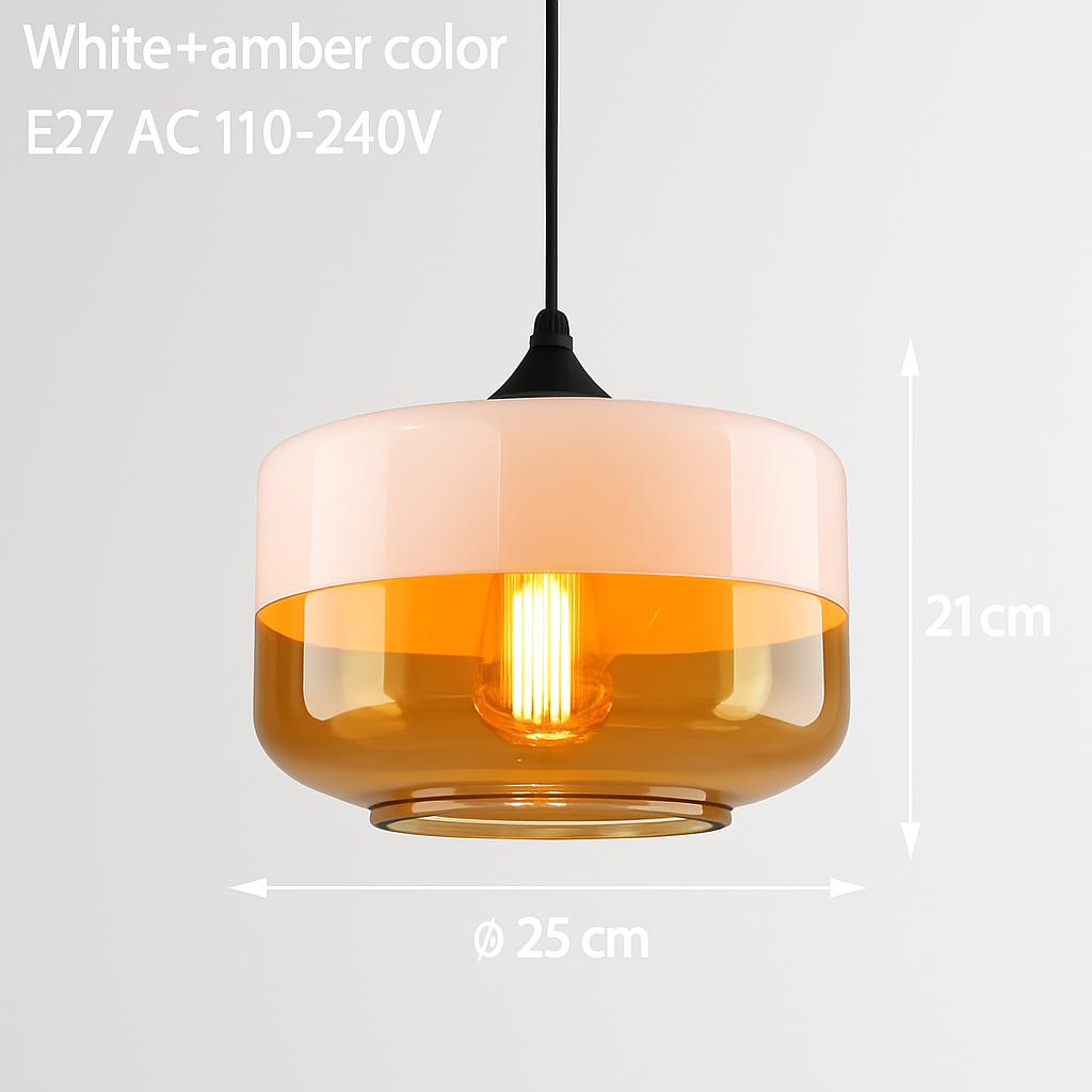 Moderne Pendelleuchte aus Glas und Metall Loft