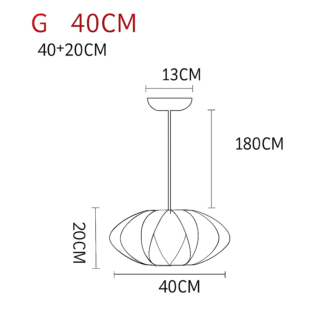 Moderne Papierpendelleuchte im japanischen Stil Silk