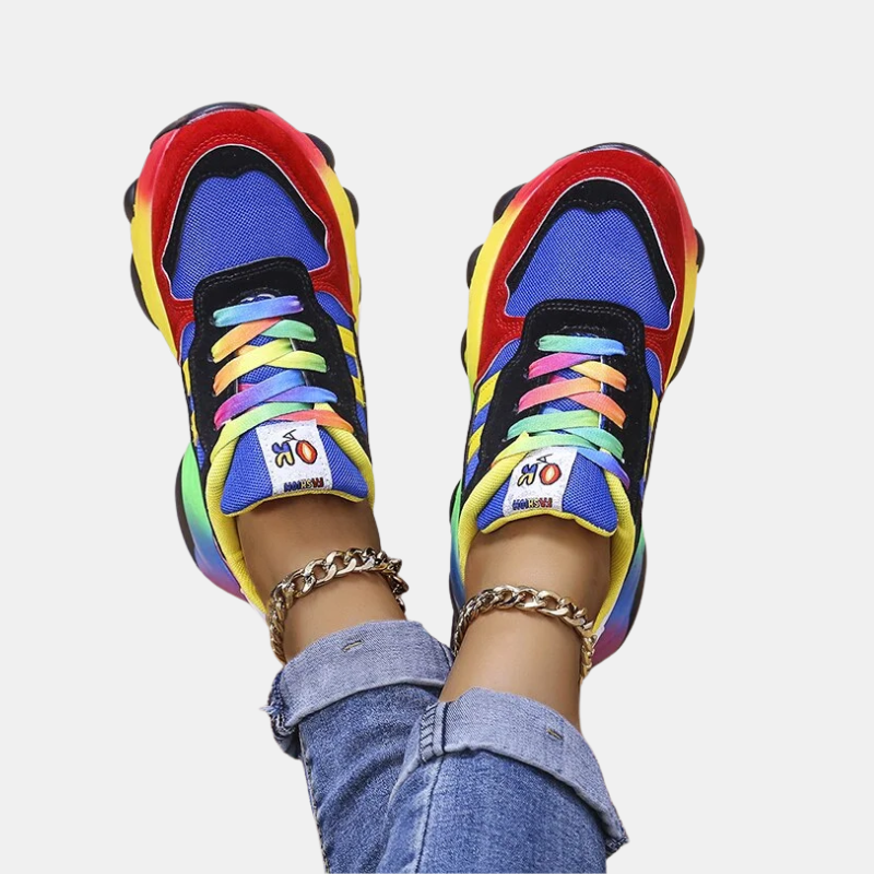Multifarbige Orthopädische Sneakers mit Plateau für Damen – Moderner Stil und Absoluter Komfort