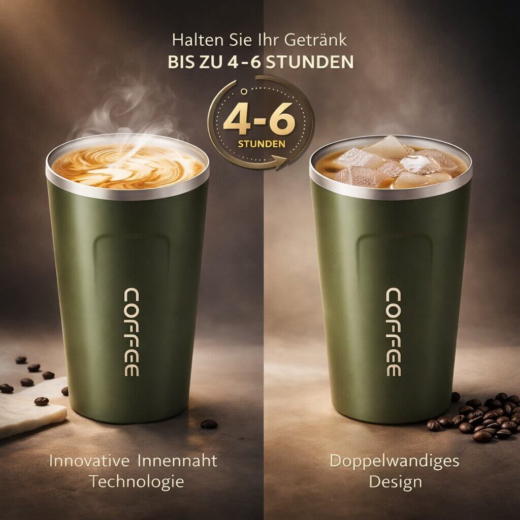 RVS Reisebecher mit intelligenter Temperaturanzeige – Thermobecher aus Edelstahl