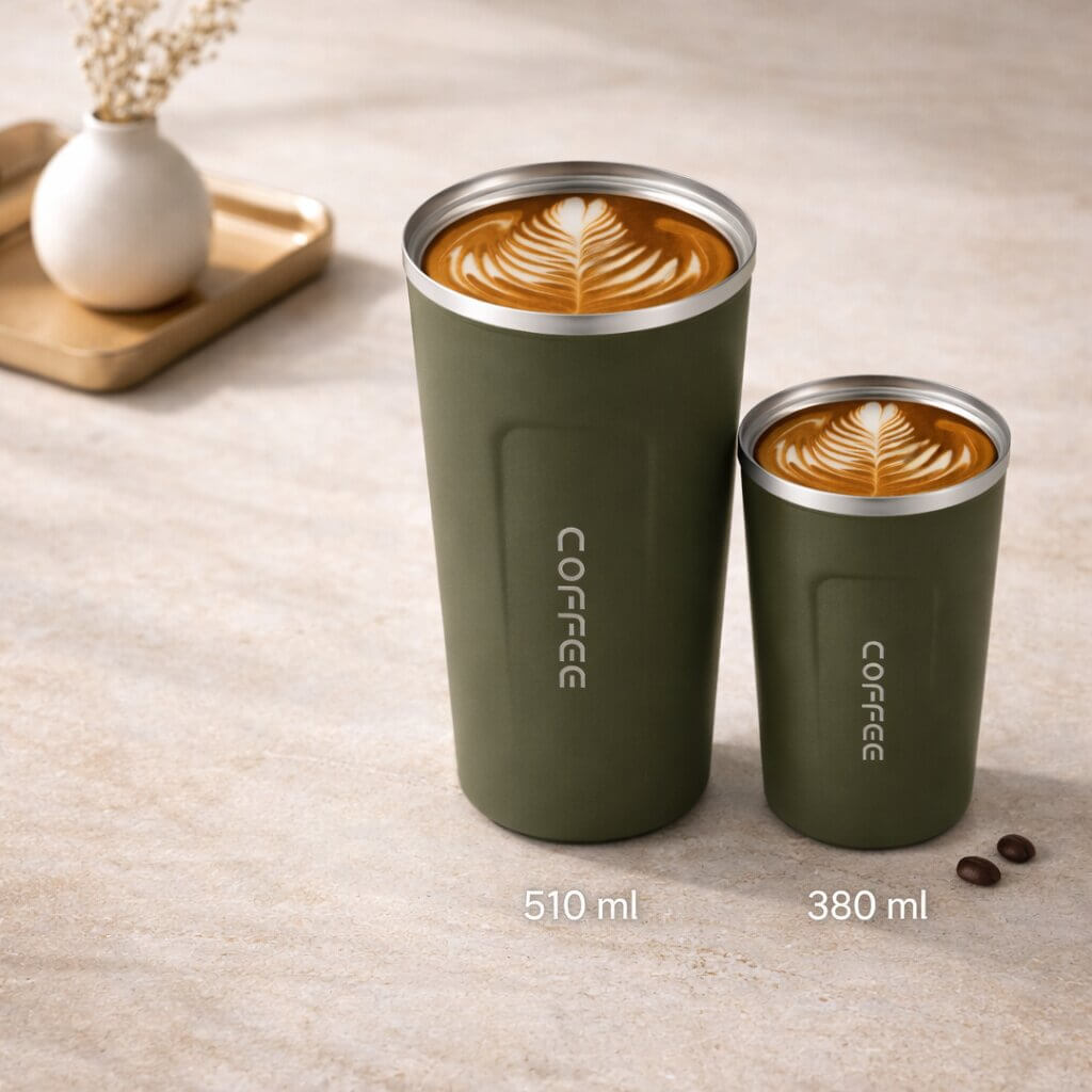 RVS Reisebecher mit intelligenter Temperaturanzeige – Thermobecher aus Edelstahl