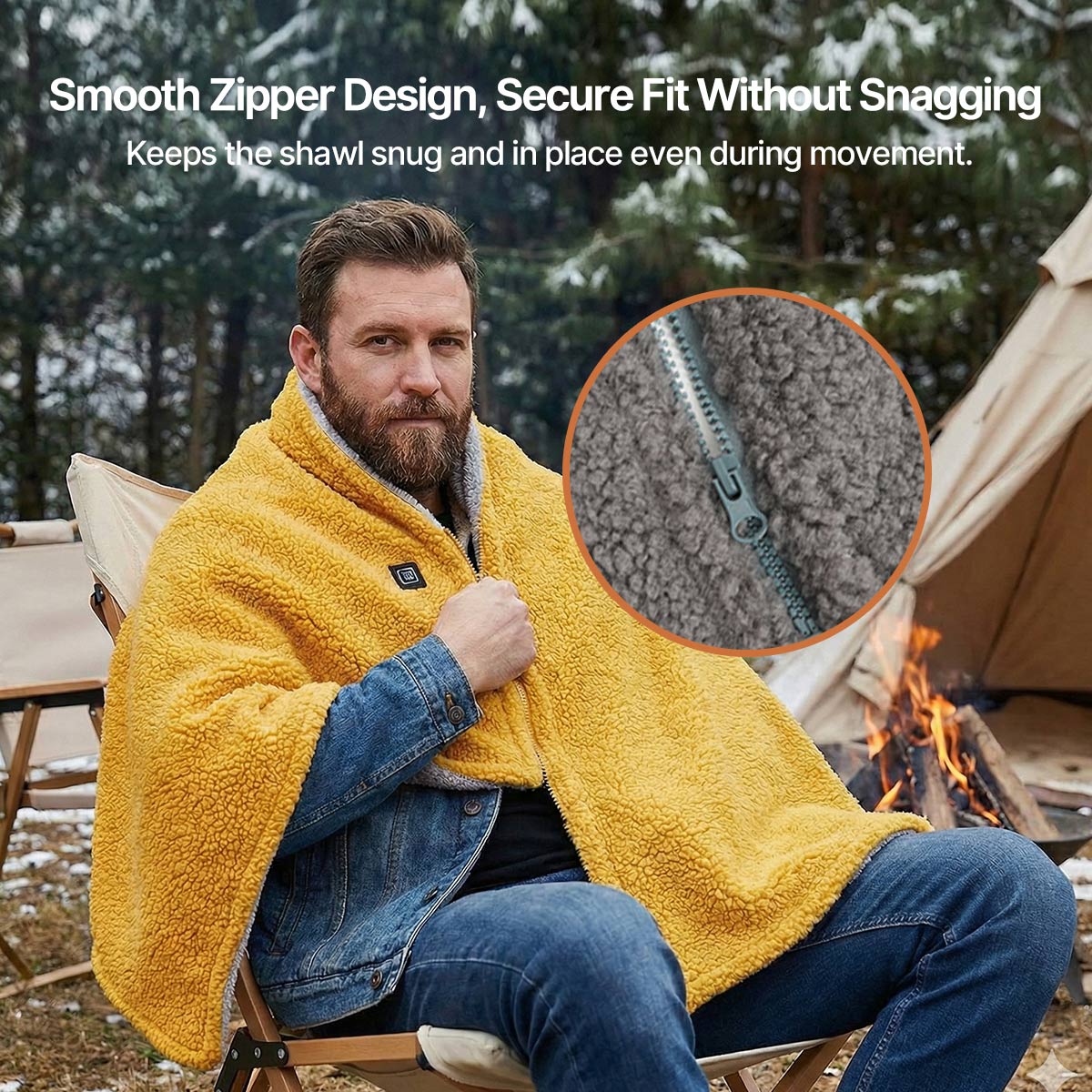 Tragende Heizdecke mit USB-Anschluss und 3 Temperaturstufen