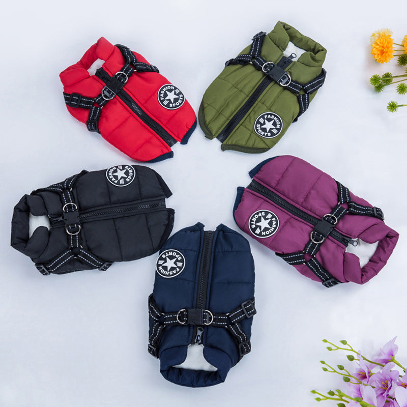 Wasserdichte Hundejacke - Reflektorband | Verschiedene Farben und Größen