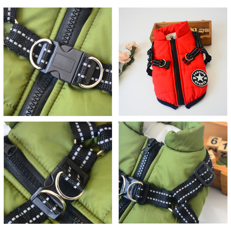 Wasserdichte Hundejacke - Reflektorband | Verschiedene Farben und Größen
