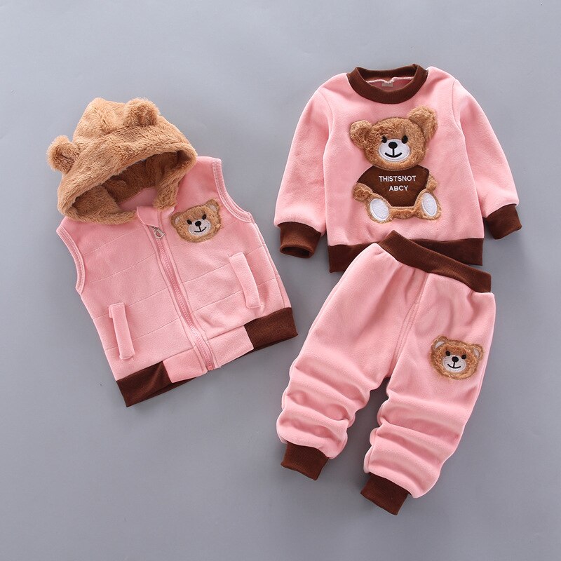 TeddyKids WinterSet CosyBear – 3-teiliges warmes Kinderoutfit mit Kapuze und Ohren