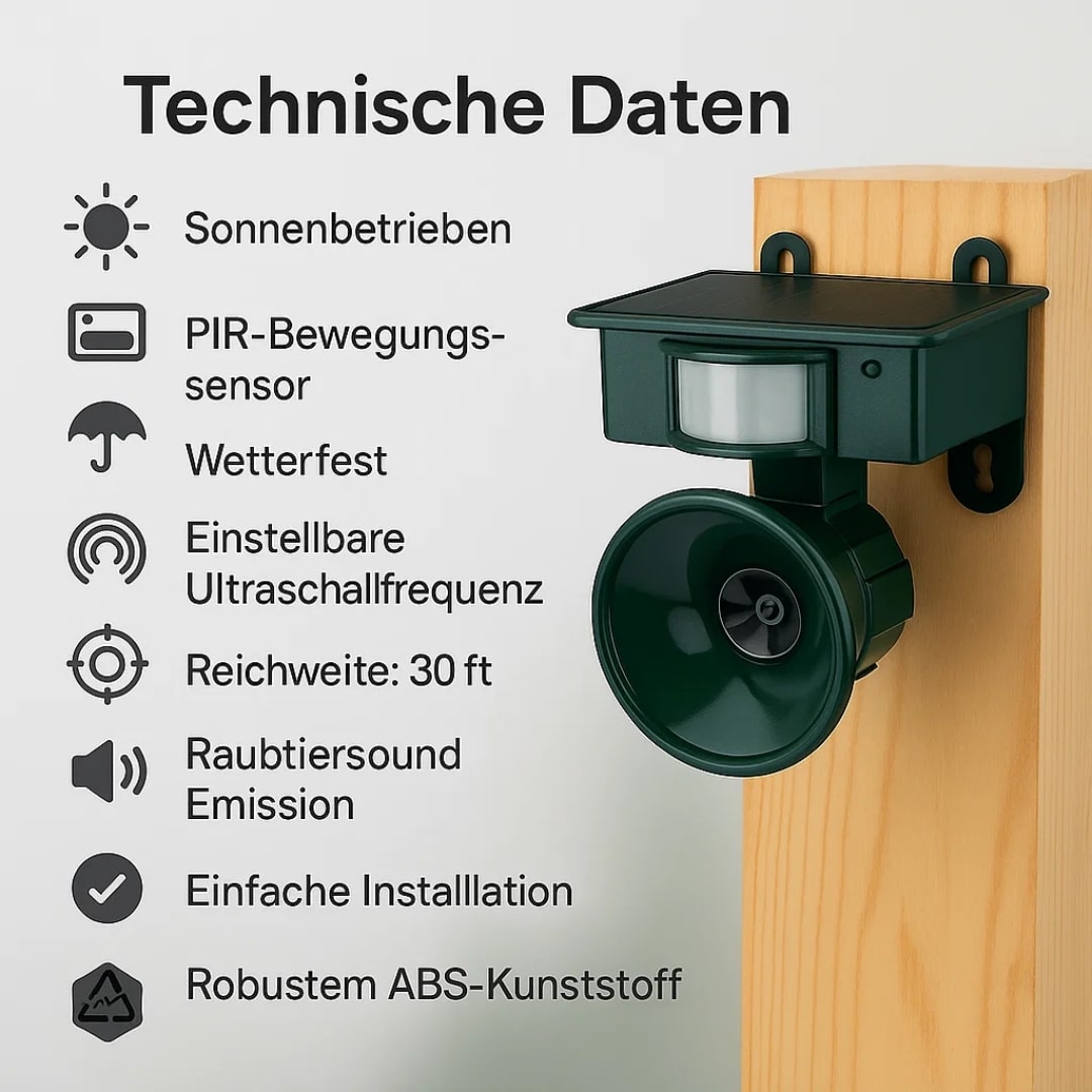 Tauben vertreiben von Balkon & Garten | Vogelabwehrgerät | VogelBlock
