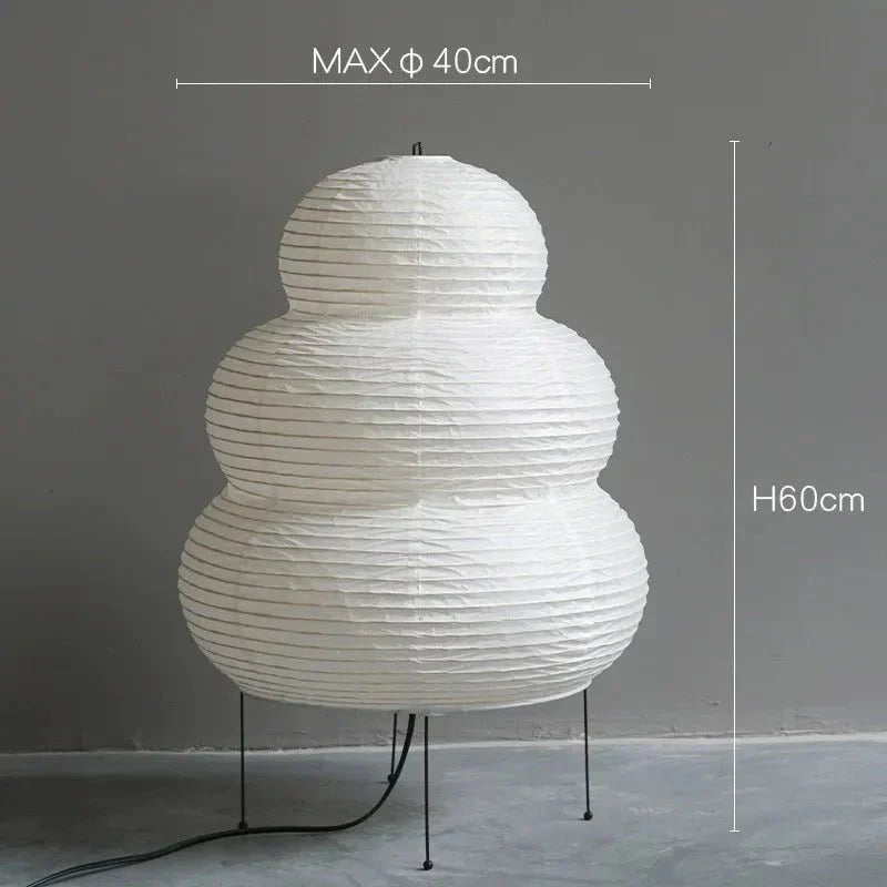 SabiGlow - Künstlerische Wabi Sabi Reispapier Stehlampe mit verstellbarem Stativ