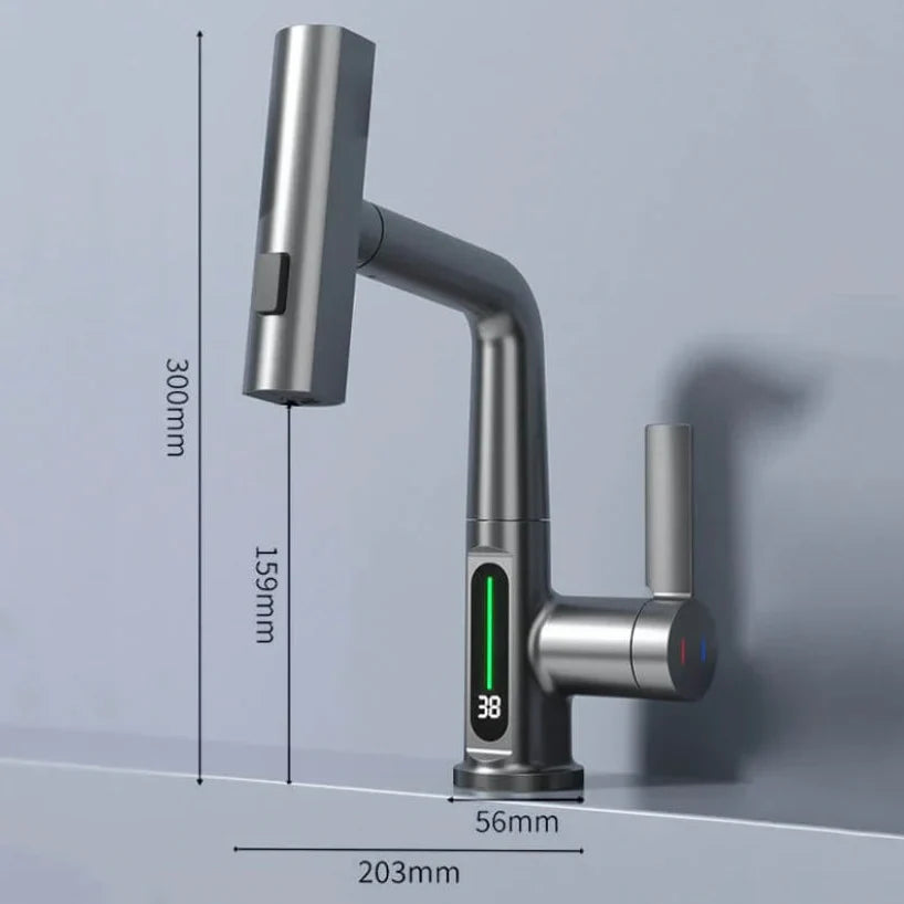 Ausziehbare Küchenarmatur | Ausziehbarer Küchenwasserhahn mit 5 Strahlmodi | FlexiHahn