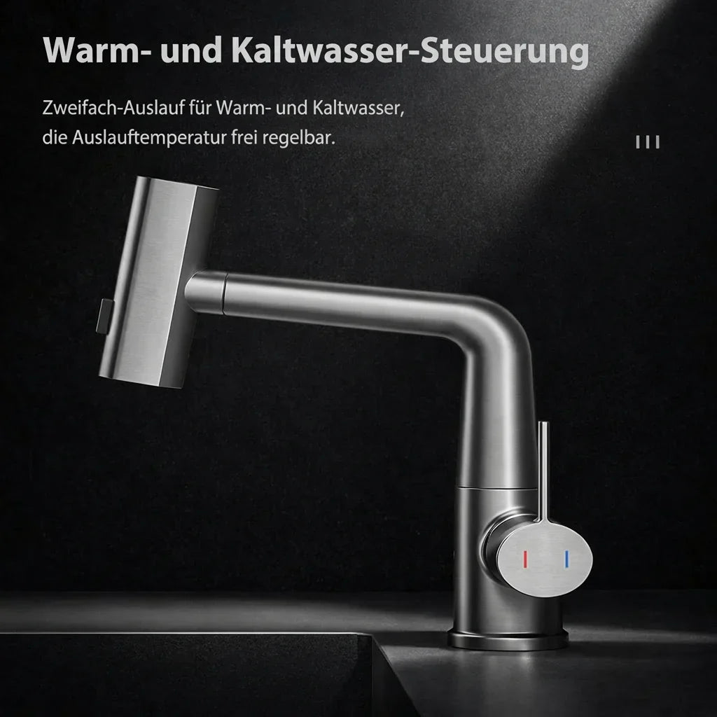 Ausziehbare Küchenarmatur | Ausziehbarer Küchenwasserhahn mit 5 Strahlmodi | FlexiHahn
