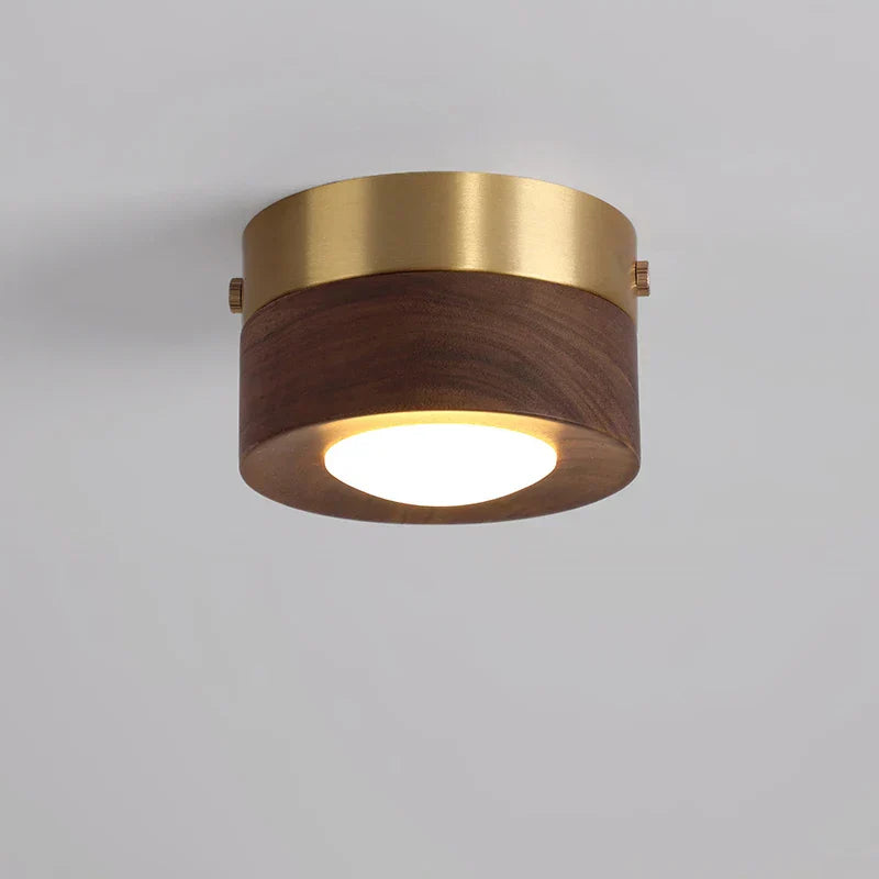 WoodenGlow - Walnuss Deckenlampe mit LED Spot